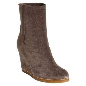 NEW Stuart Weitzman Taupe Suede Wedge Ankle Boot